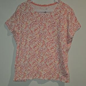Croft & Barrow Pink and Yellow Short Sleeve Tee